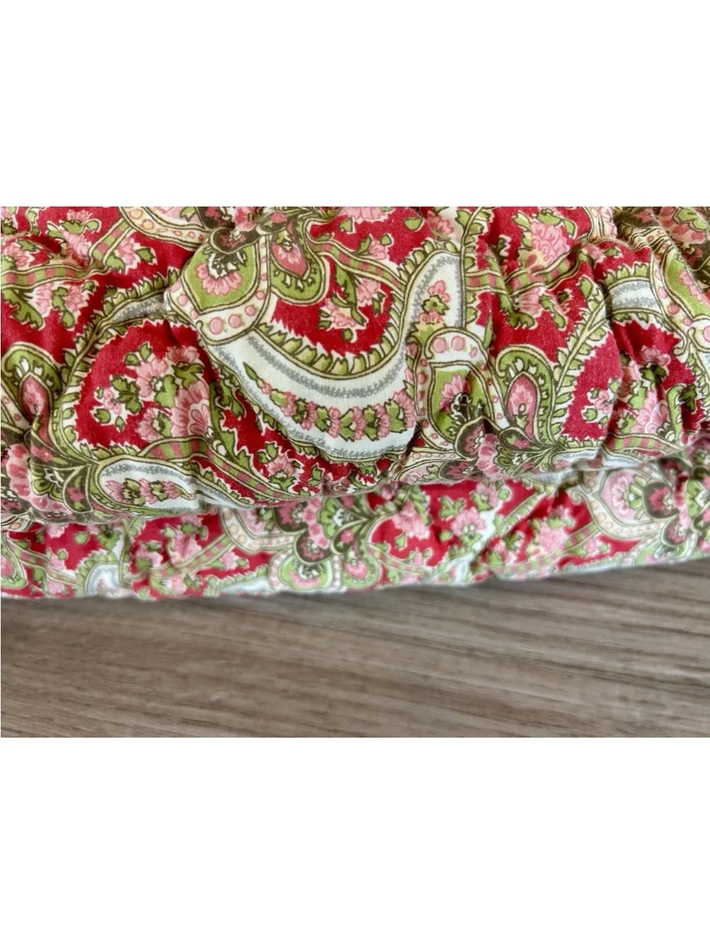 Pottery Barn Euro Sham Set of 2 Georgia Quilted Red And Paisley  26 x 26 Inches